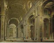 Panini Giovanni Paolo Interior of St Peters Cathedral in Rome  - Hermitage
